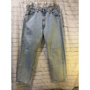 Levis 505 Regular Fit Light Wash Blue Denim Jeans 35x29 Orange Tab 1994 Vintage